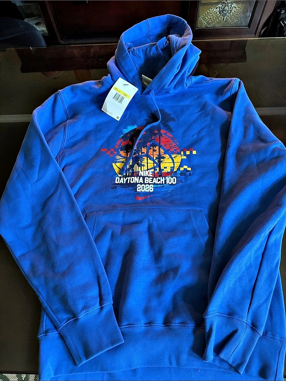 Nike Daytona Beach 100 2026 Hoodie Blue & Red Small NWT